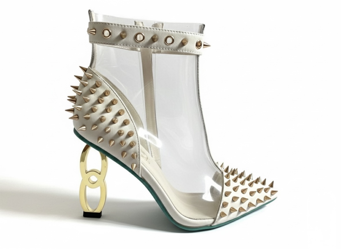WHITE INFINITE SPIKES HEELS™ Made in Italy | Genuine Leather | Free Worldwide Shipping - Image 5