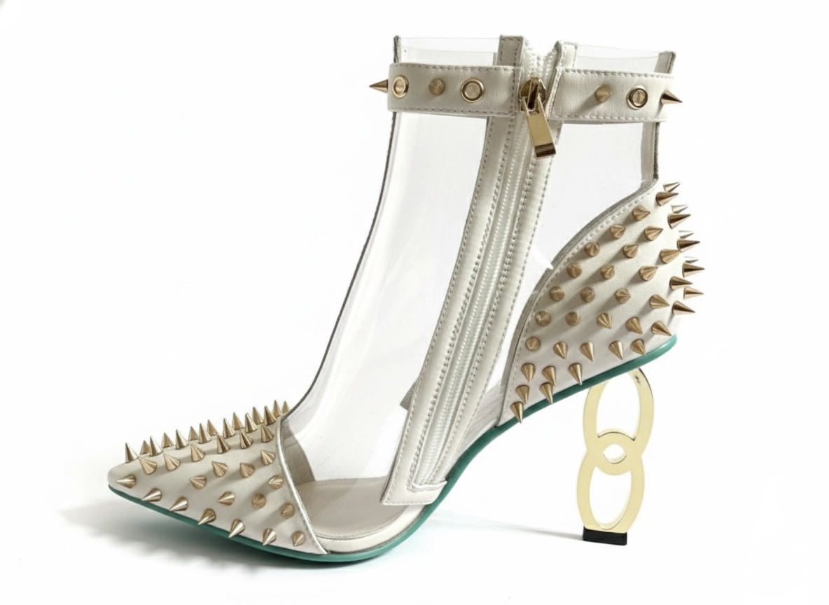 WHITE INFINITE SPIKES HEELS™ Made in Italy | Genuine Leather | Free Worldwide Shipping - Image 6