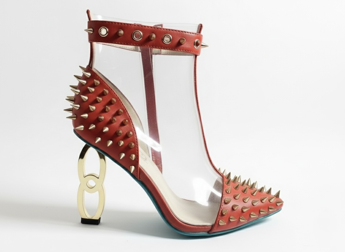 RED INFINITE SPIKES HEELS™ Made in Italy | Genuine Leather | Free Worldwide Shipping - Image 3