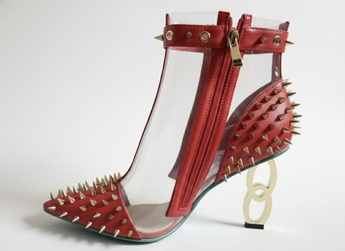 RED INFINITE SPIKES HEELS™ Made in Italy | Genuine Leather | Free Worldwide Shipping - Image 4