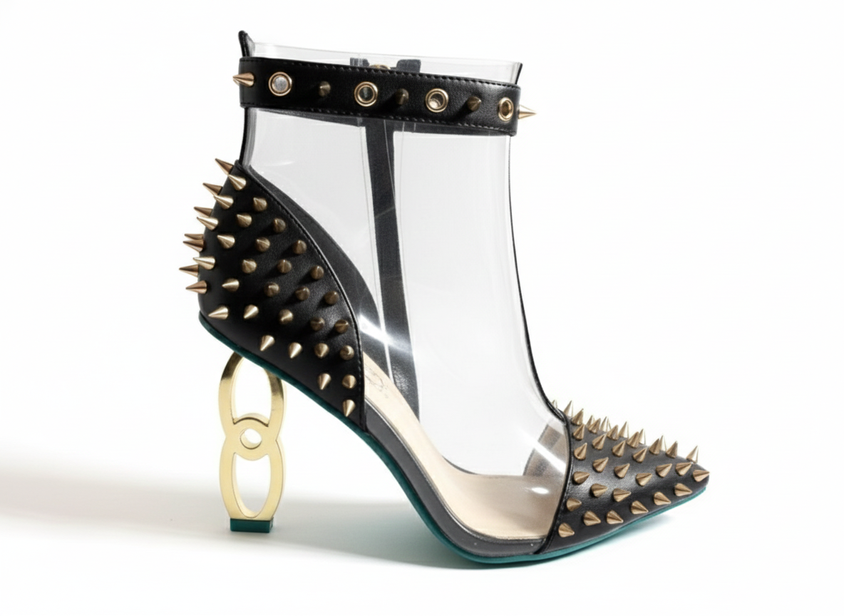 BLACK INFINITE SPIKES HEELS™ Made in Italy | Genuine Leather | Free Worldwide Shipping - Image 5