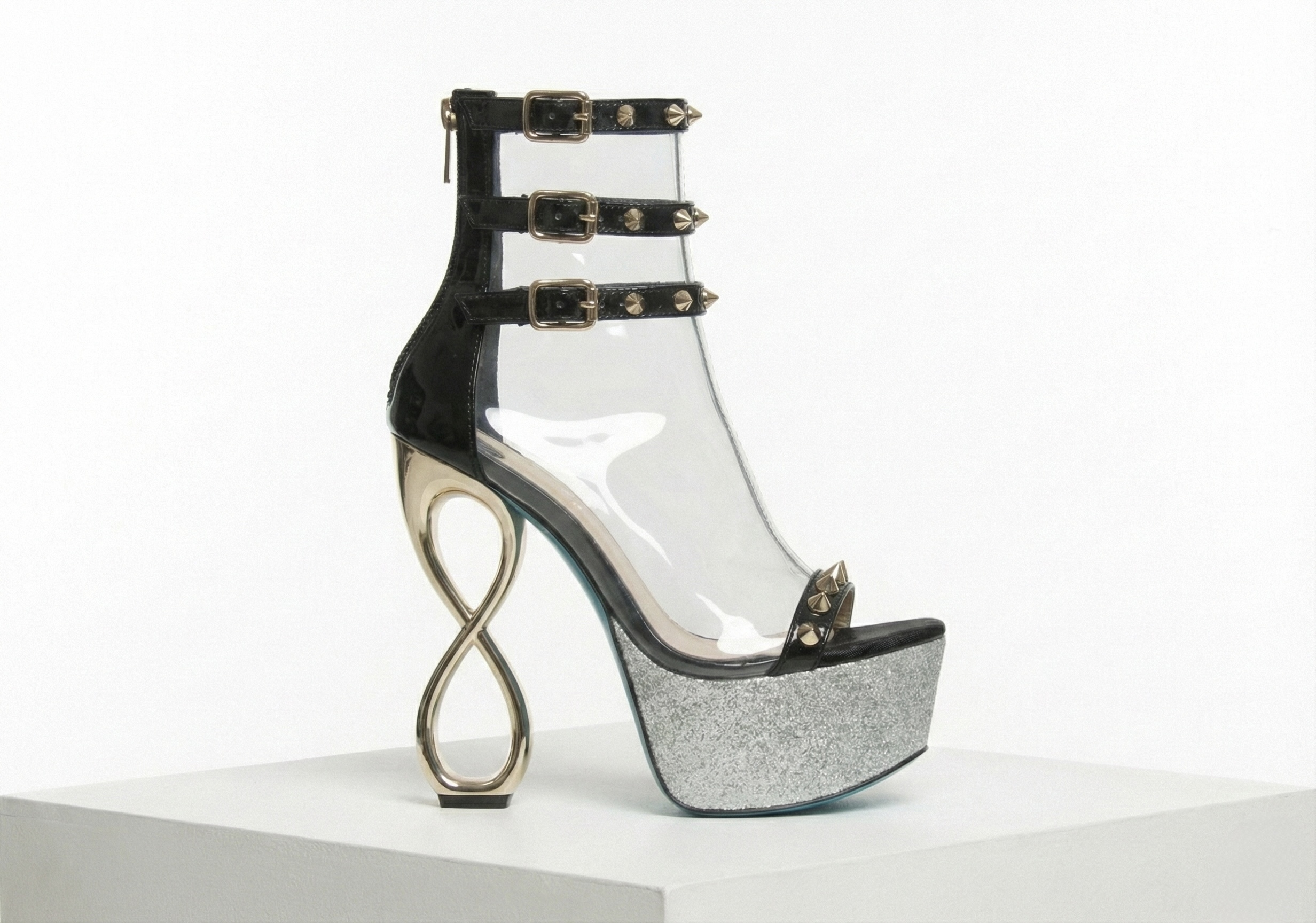 INFINITE SPIKES PLATFORM HEELS Made in Italy | Genuine Leather | Free Worldwide Shipping - Image 5