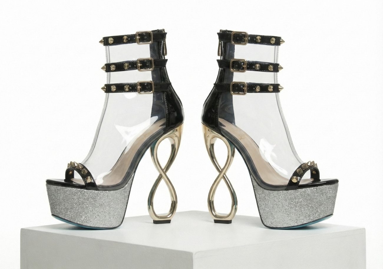 INFINITE SPIKES PLATFORM HEELS Made in Italy | Genuine Leather | Free Worldwide Shipping - Image 4