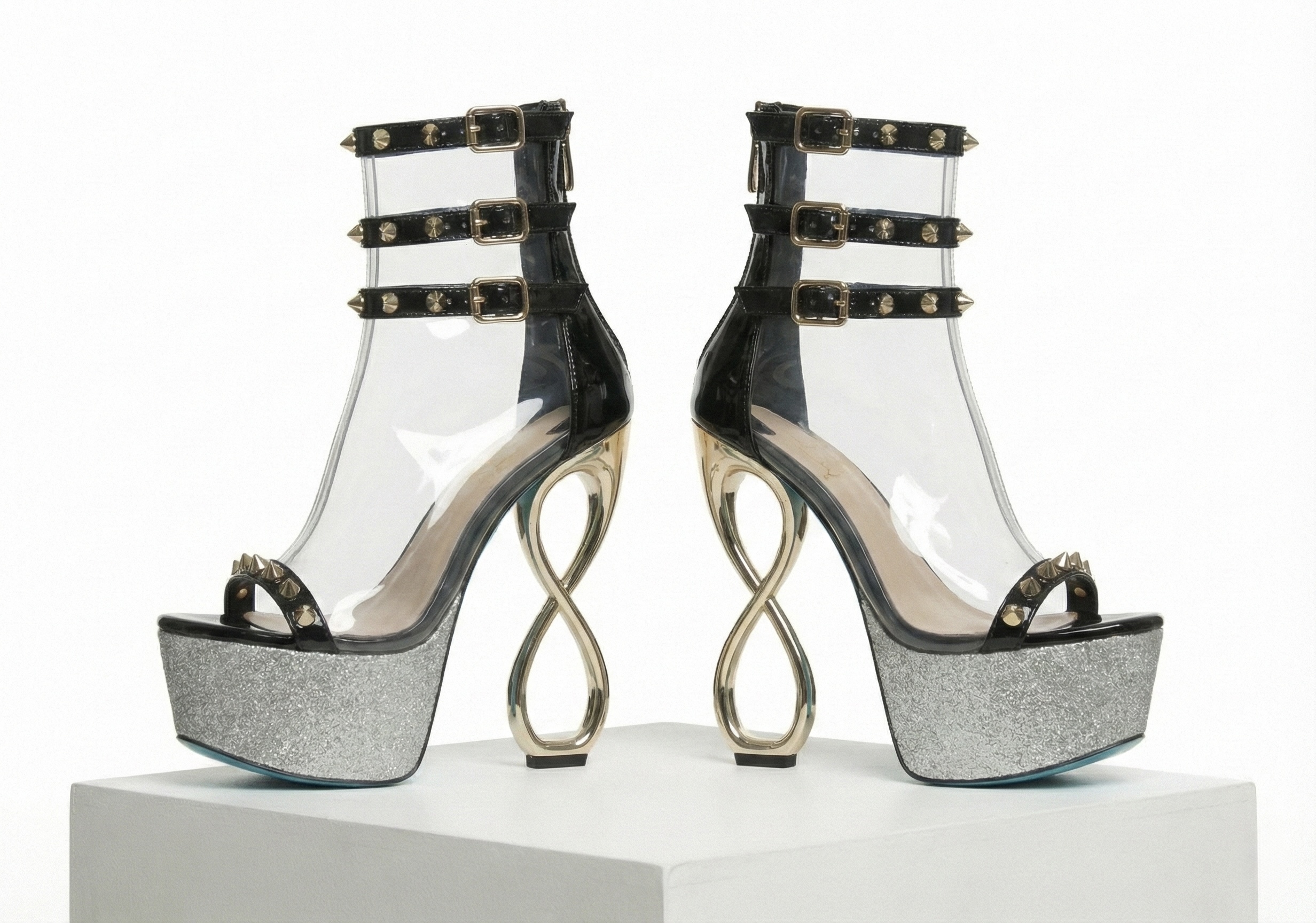 INFINITE SPIKES PLATFORM HEELS Made in Italy | Genuine Leather | Free Worldwide Shipping - Image 4