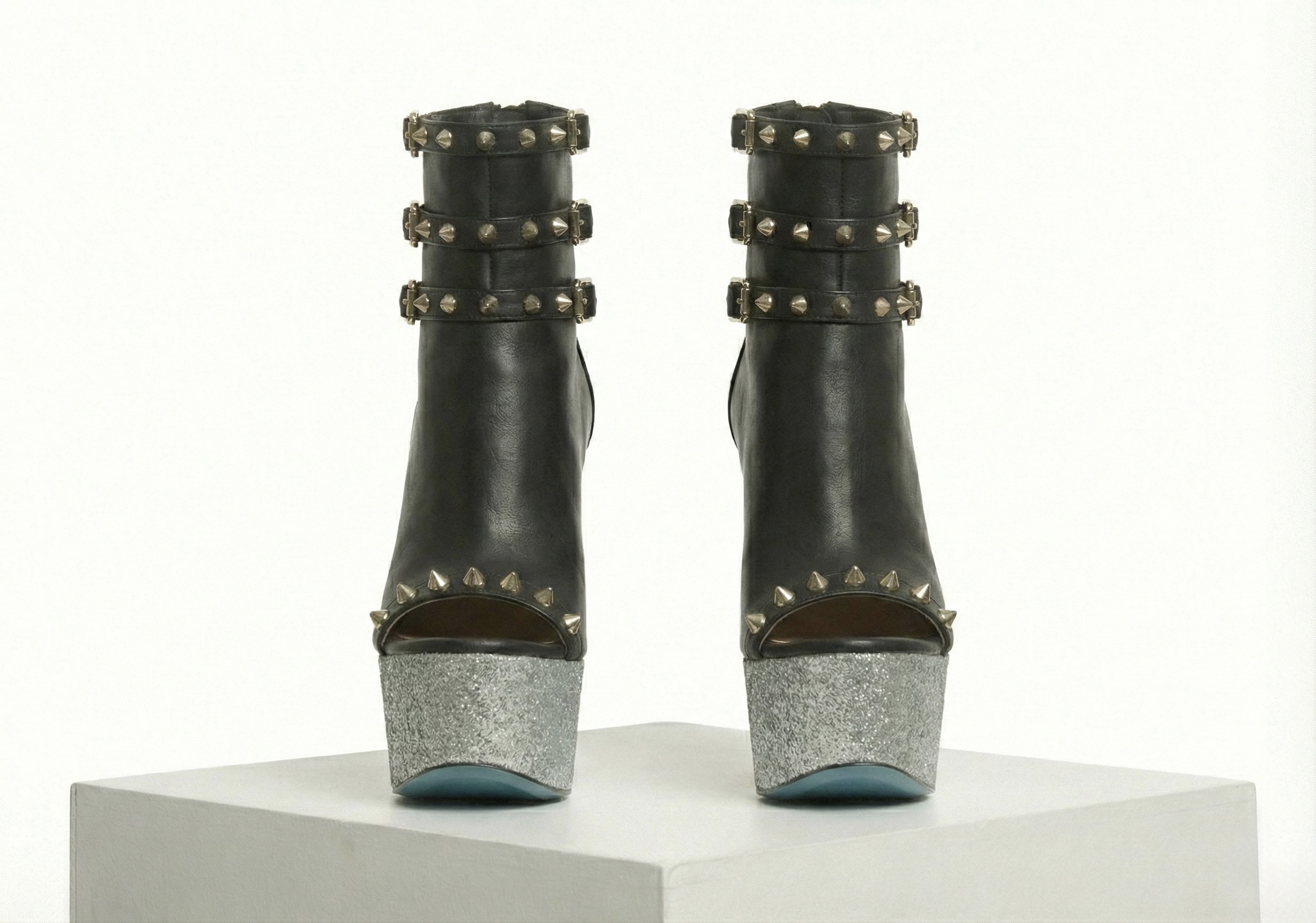 INFINITE SPIKES PLATFORM BOOTIES™ TRIPLE STRAP EDITION Made in Italy | Genuine Leather | Free Worldwide Shipping - Image 5