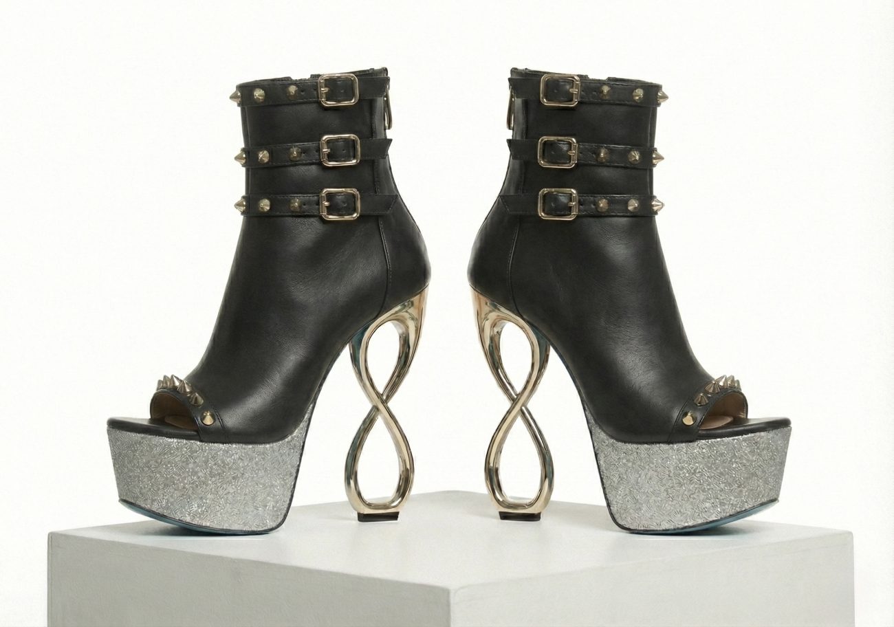 INFINITE SPIKES PLATFORM BOOTIES™ TRIPLE STRAP EDITION Made in Italy | Genuine Leather | Free Worldwide Shipping - Image 4