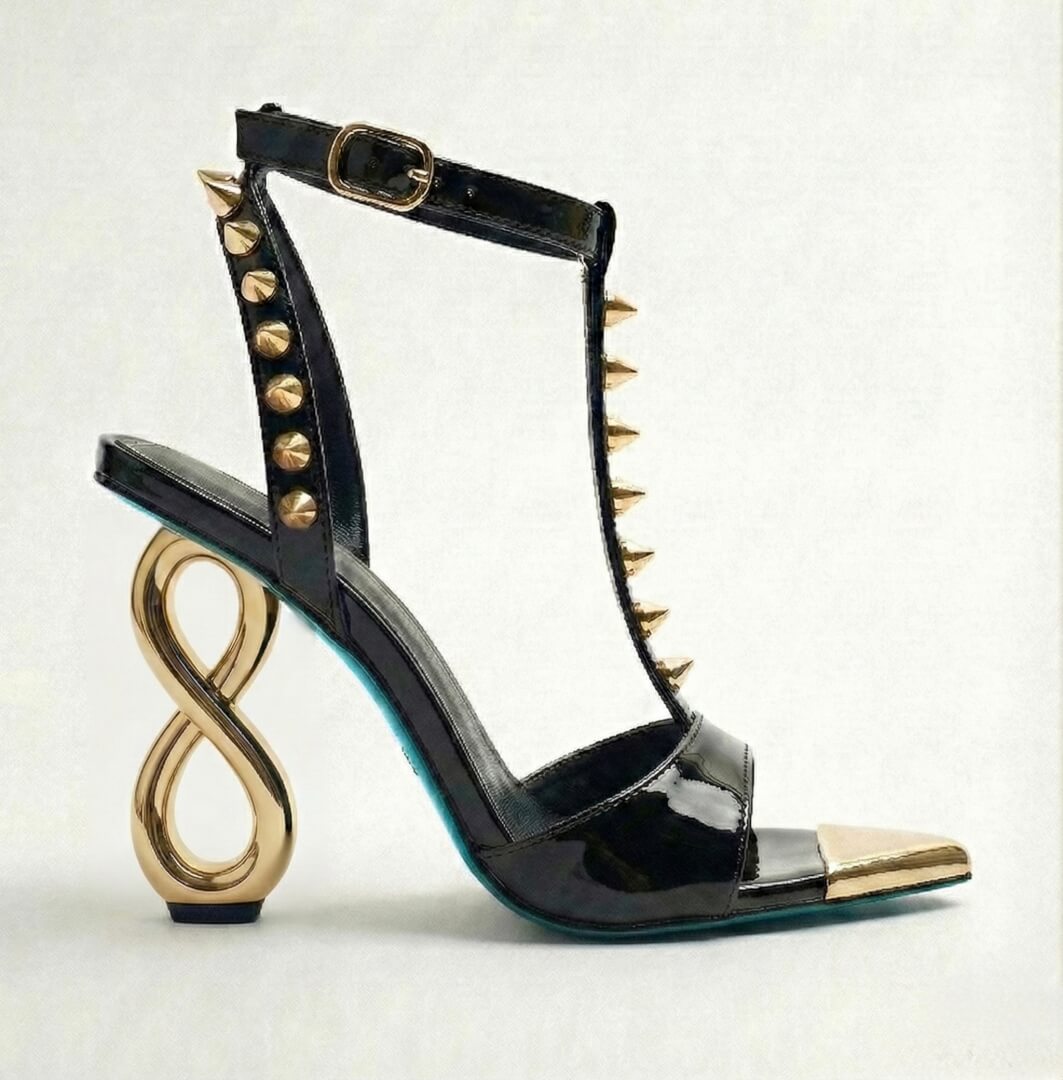 INFINITE SPIKES HEELS GOLD INFINITY SANDAL