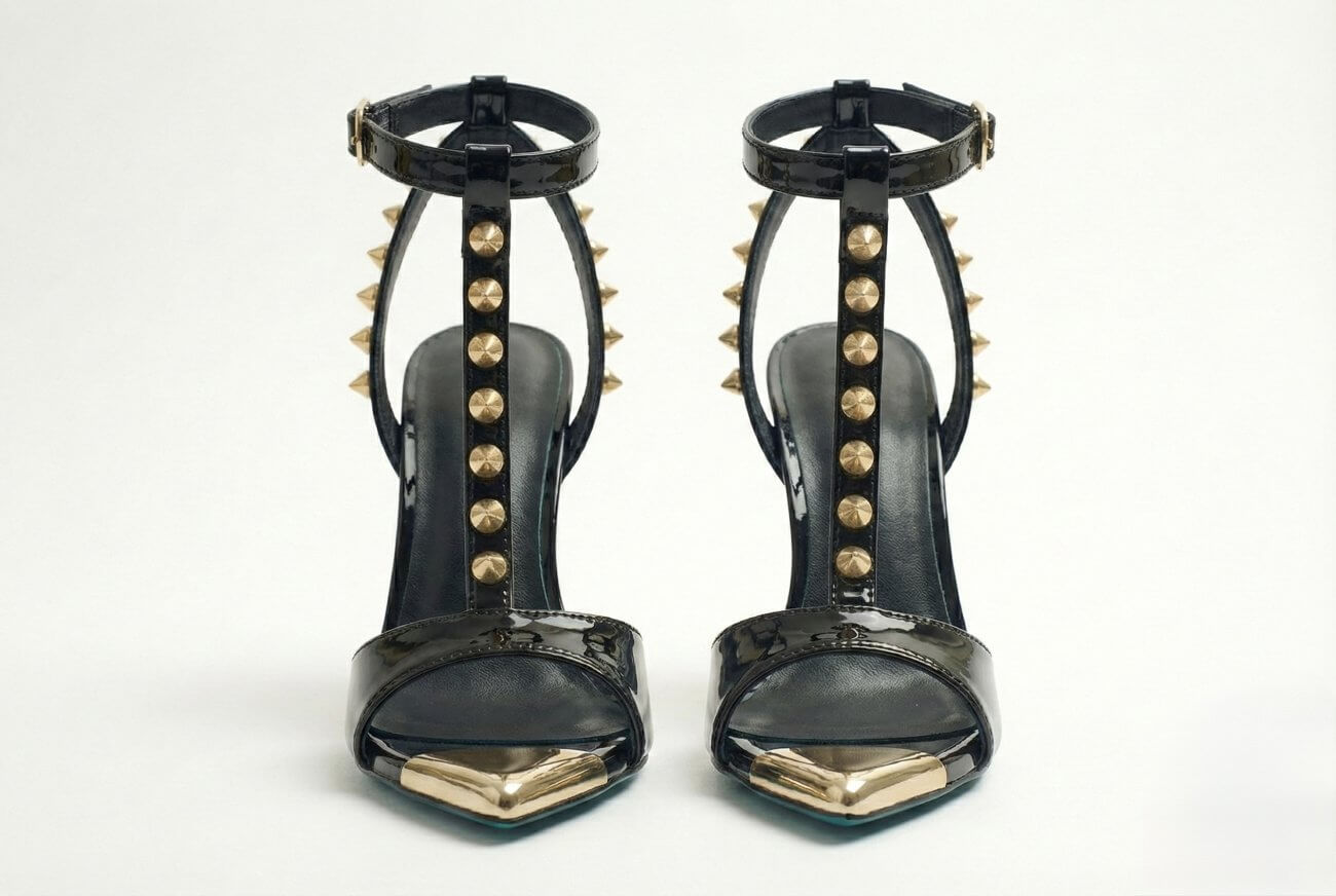 INFINITE SPIKES HEELS GOLD INFINITY SANDAL - Image 3