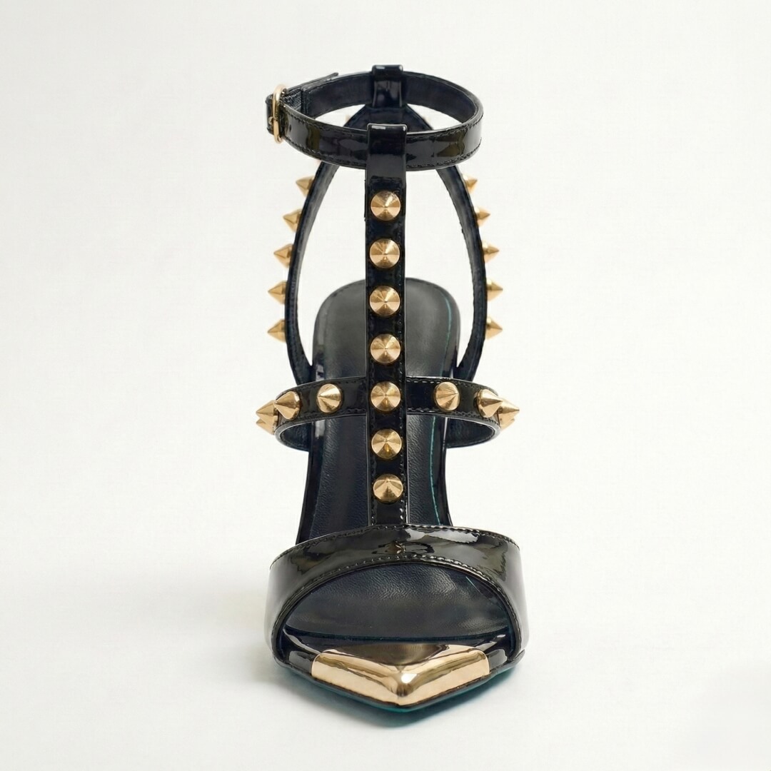 INFINITE SPIKES HEELS GOLD INFINITY CROSSED SANDAL - Image 2