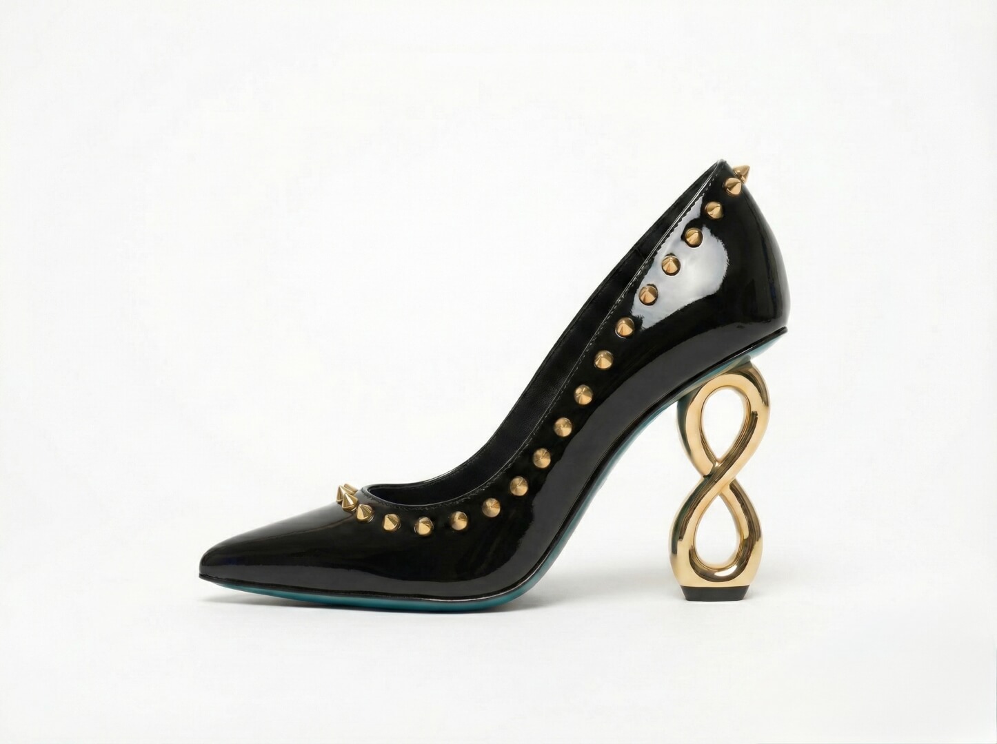 INFINITE SPIKES HEELS GOLD INFINITY PUMP